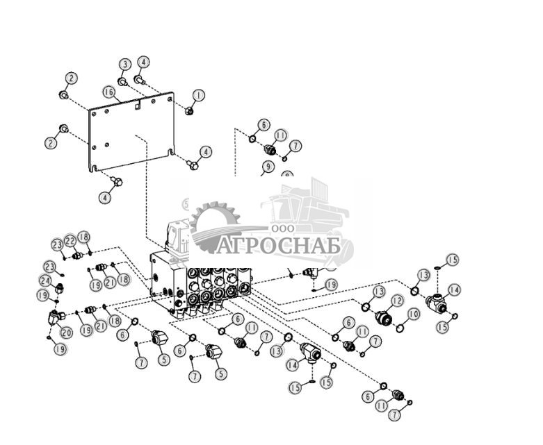 Установка встроенного гидрораспределителя управления уклоном (четырехфункциональный) - ST26468 347.jpg